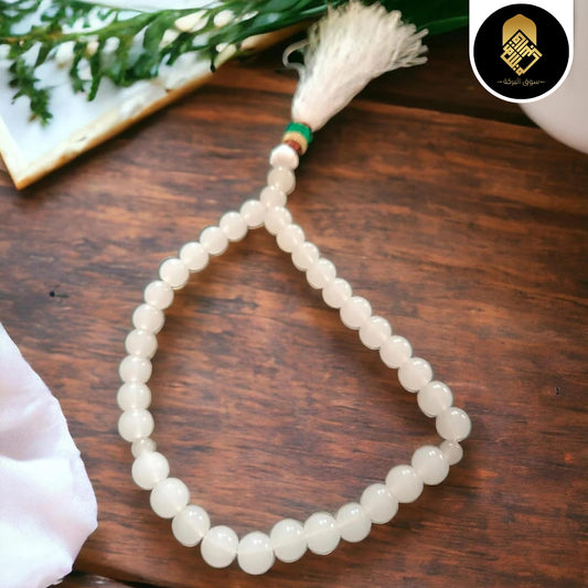 Premium White Stone Tasbeeh 33 Beads